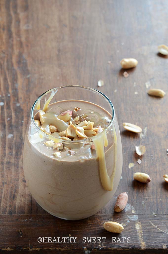 Healthy Paleo-Friendly Snickers Smoothie - Healthy Sweet Eats