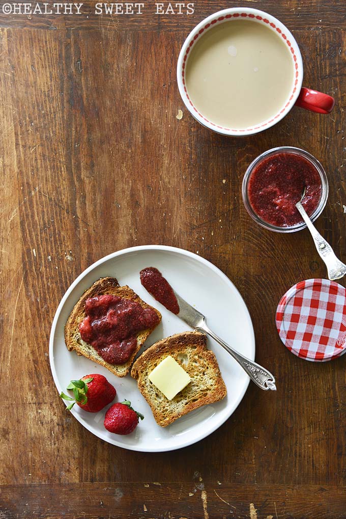 30 Minute Strawberry Balsamic Vanilla Chia Seed Jam 1