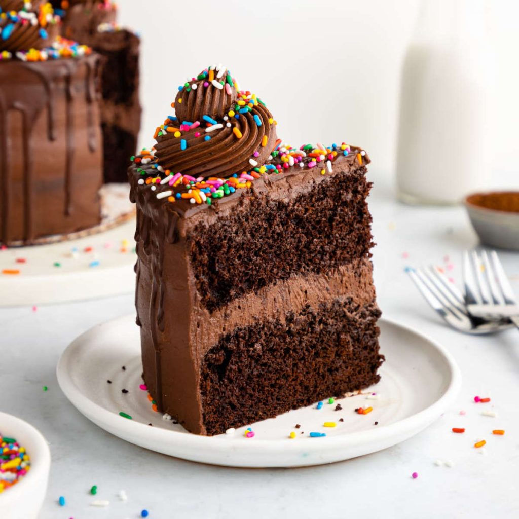 Fudgy Blueberry-Orange Chocolate Cake with Dark Chocolate Avocado Ganache