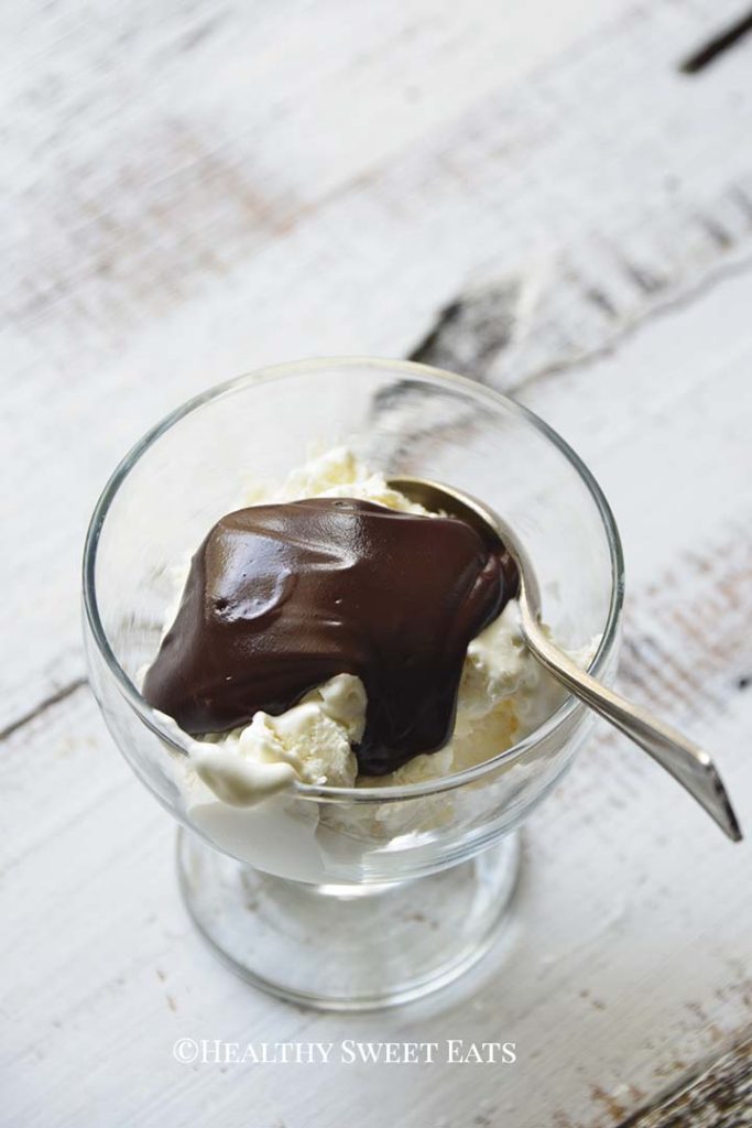 Low Carb Cheesecake Ice Cream with Keto Hot Fudge Sauce