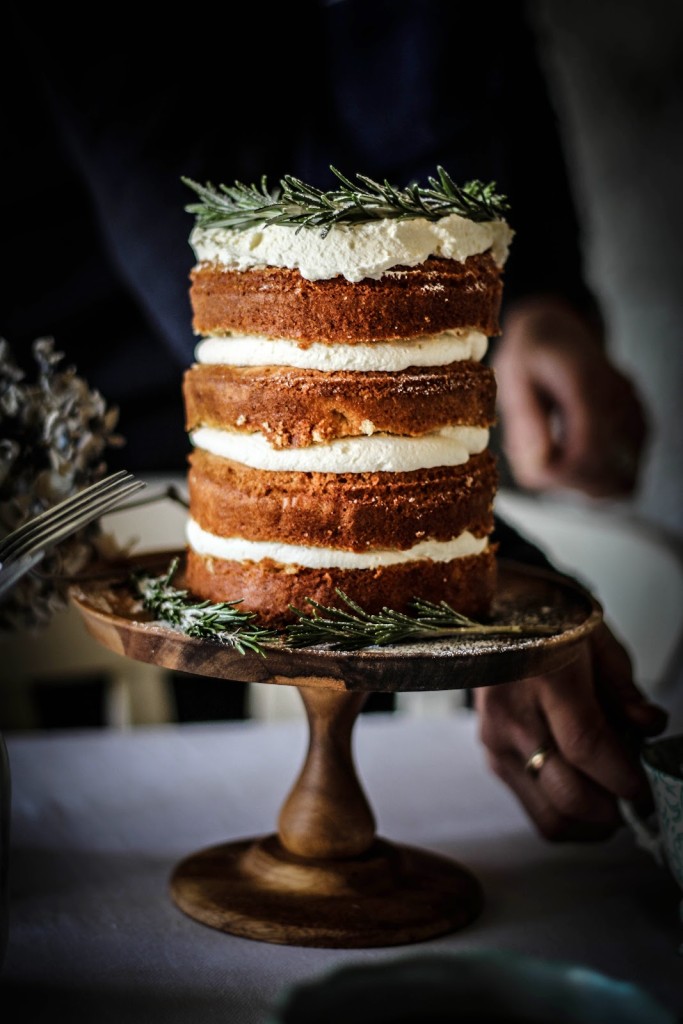 Upside-Down Spiced Maple Pear Sour Cream Cake