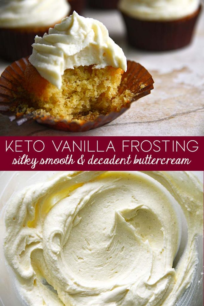 keto vanilla buttercream frosting recipe pin